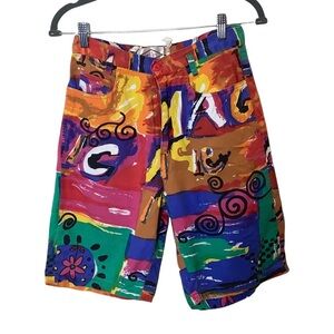 Vintage High Waisted Shorts Womens Size 26" Waist Colorful 90s Lightweight